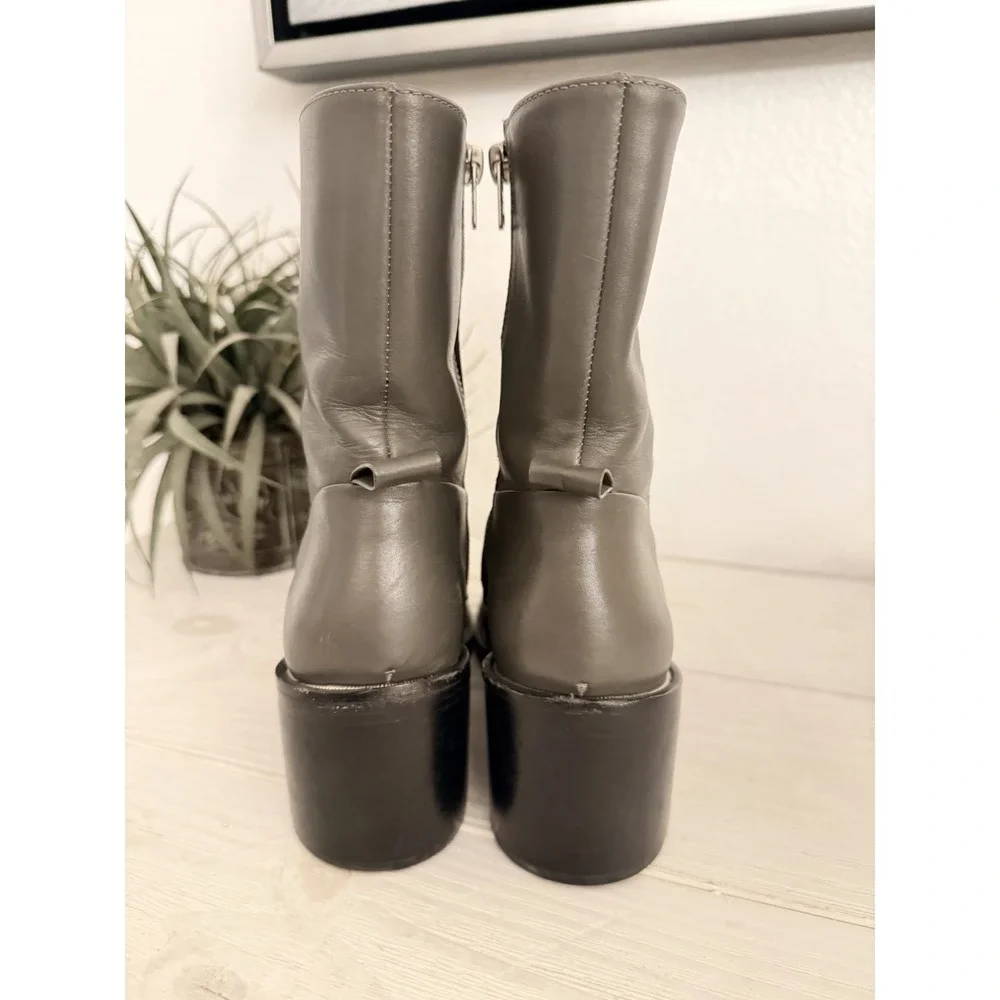 Allsaints Ankle‎ Boots Women 6.5 37 Macarthur Chain Boot Leather Block Heel $450